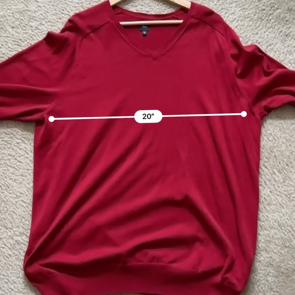 GAP V-Neck Men’s Red Pullover Sweater Size XXL Tall - Picture 3 of 5